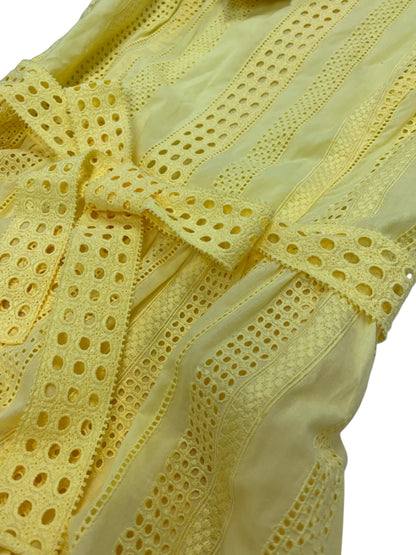 エムズグレイシー 721331 ワンピース 42 イエロー カットワーク フレア レース ITEJRZ2DRKVS