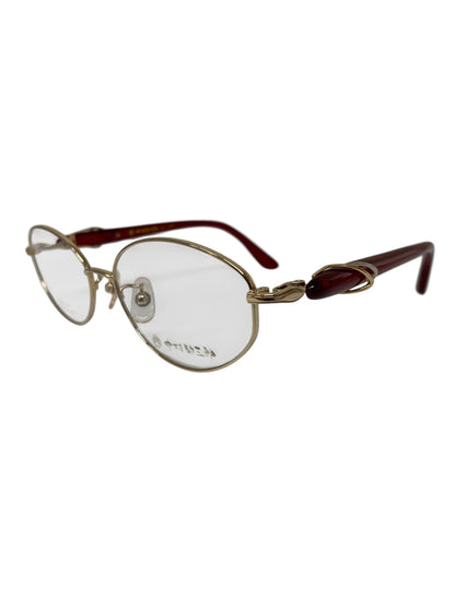 中村勘三郎 KN-2650 メガネ ゴールド/ローズピンク シープホーン フルリム オーバルシェイプ ITAKZCKKXBG5