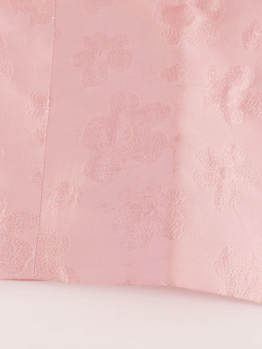 エムズグレイシー 527504 スカート 40 ピンク フラワーモチーフ ラメ フレアー IT76WUD63S00