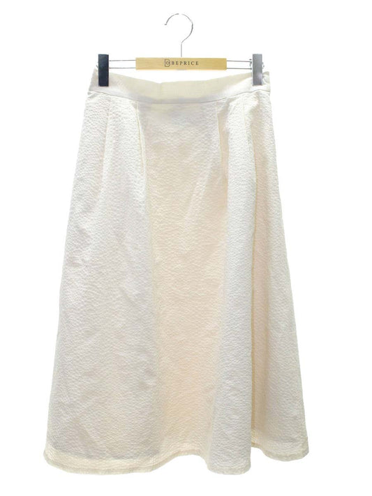 エムズグレイシー 417328 スカート 40 ベージュ フレア ミモレ丈 ITMSAJ615210