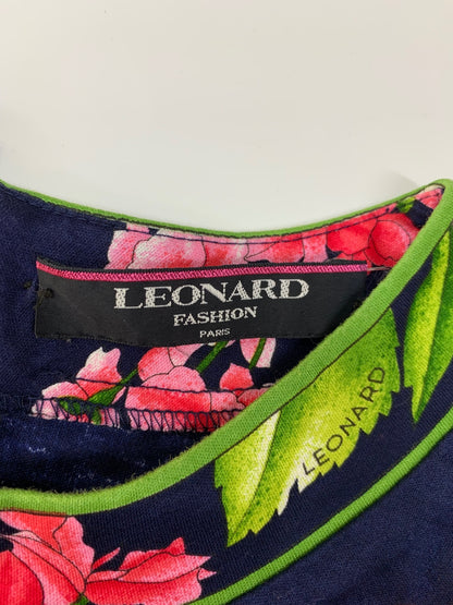 レオナール 0339100 カットソー L ネイビー コットン フラワー IT5IWLEW59RM