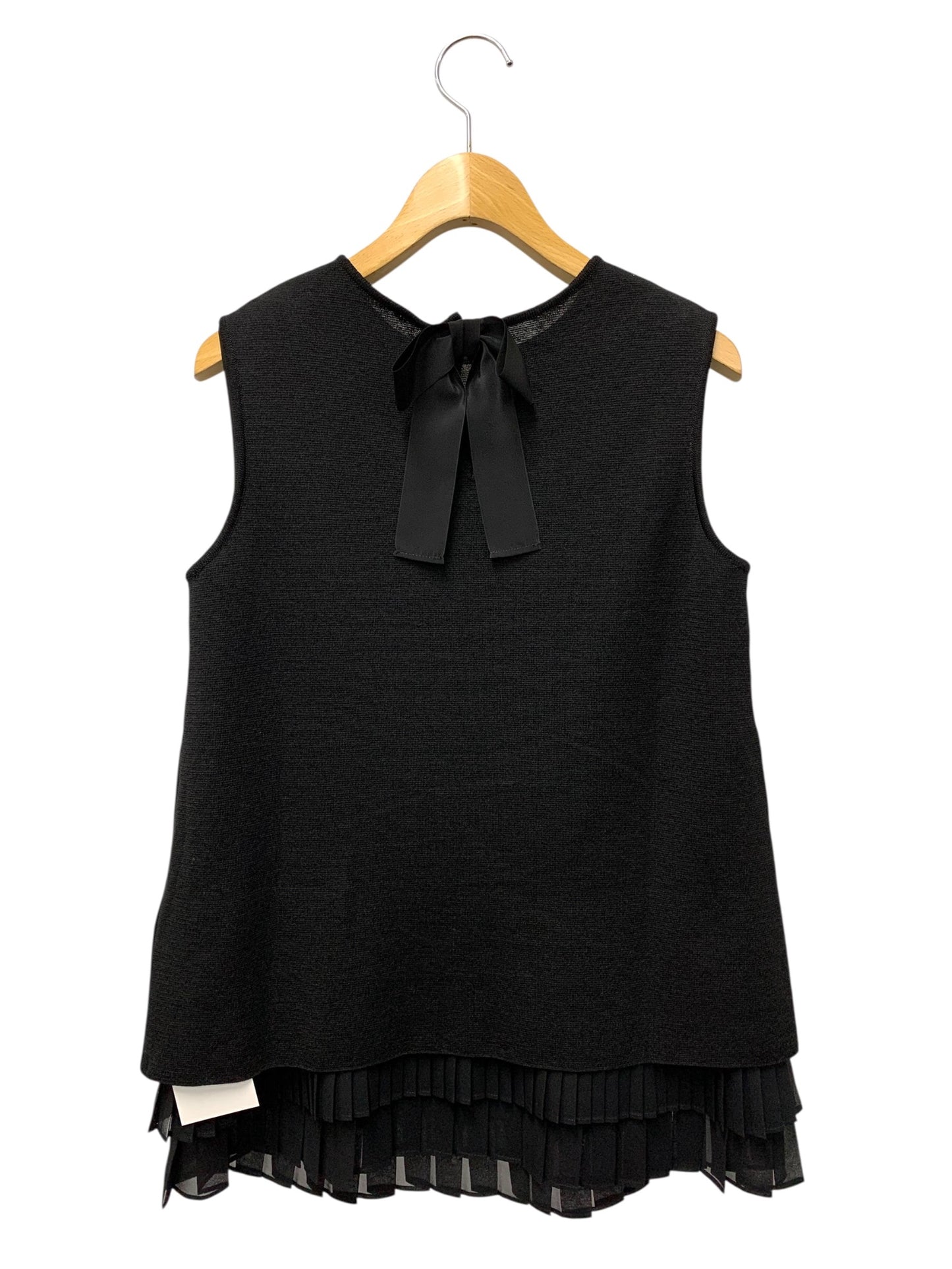 フォクシーブティック 37693 アンサンブル 38 ブラック 麻 プリーツ IT8MF7B8OXDG