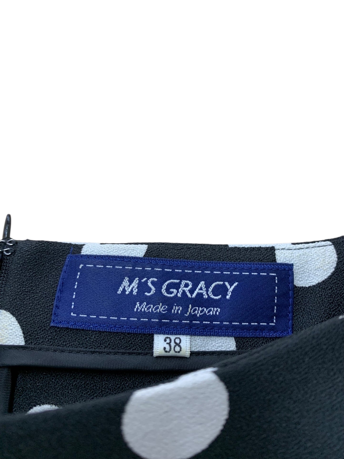 エムズグレイシー 011326 ワンピース 38 ブラック 水玉 リボン IT6UDJUP8Z0G