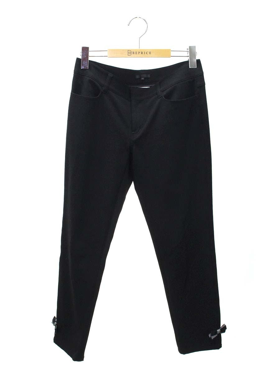 トゥービーシック W5R50-421 スラックス 40 ブラック ストレッチ 裾リボン IT7SY4IHC3SK