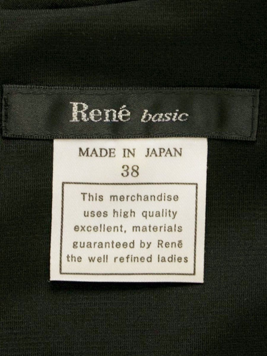 ルネ ベーシック 5916250 ワンピース 38 ブラック バラボタン バックジップ クルーネック IT5M3HDQHI0W