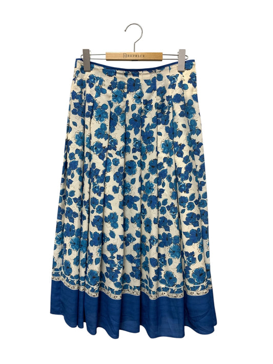 エポカ フラワーパネルプリント フレアスカート  M5S37-369-25   40 ブルー ’24 ITTBVOUV9ABS