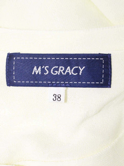 エムズグレイシー レース重ねフリルニット 318336 カーディガン 38 アイボリー ITVO28ICOQC8