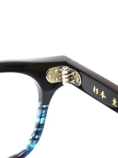 杉本圭(スギモトケイ) KS-130 メガネ ブラック/ブルーササ セルフレーム フルリム ウェリントン ITKOTEUDSGUM
