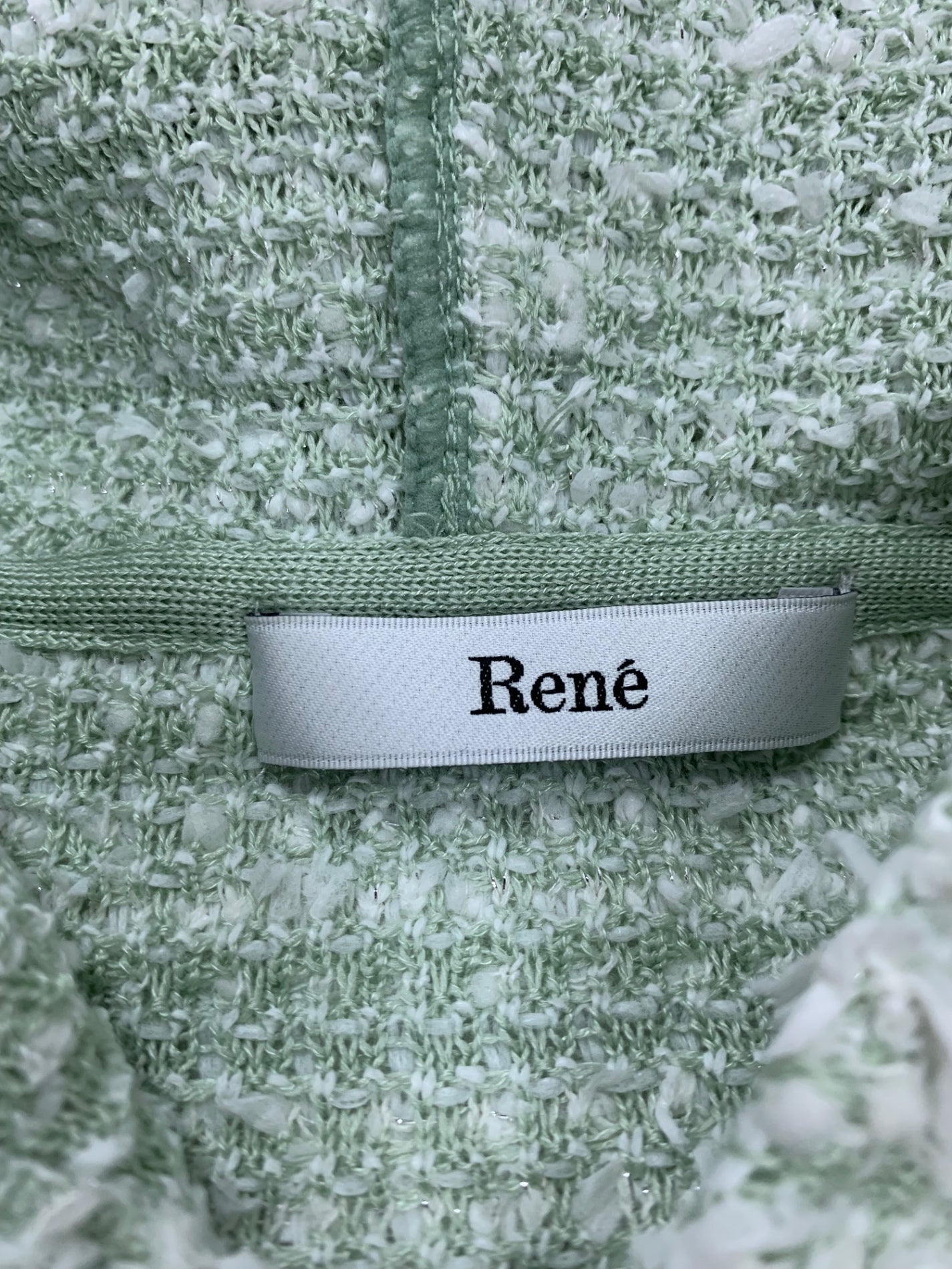 ルネ 6212340 パーカー 34 グリーン ツイード調 フーディ ジップアップ ITNAHCDOX3CO