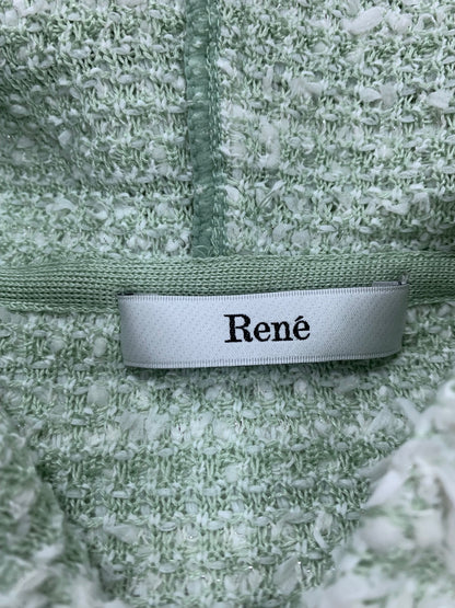 ルネ 6212340 パーカー 34 グリーン ツイード調 フーディ ジップアップ ITNAHCDOX3CO