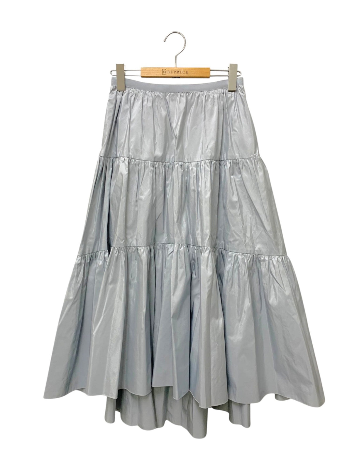 フォクシー FOXEY 43712 Skirt Paefait ティアード ロングスカート 38 ライトブルー ITLXLJW8F408