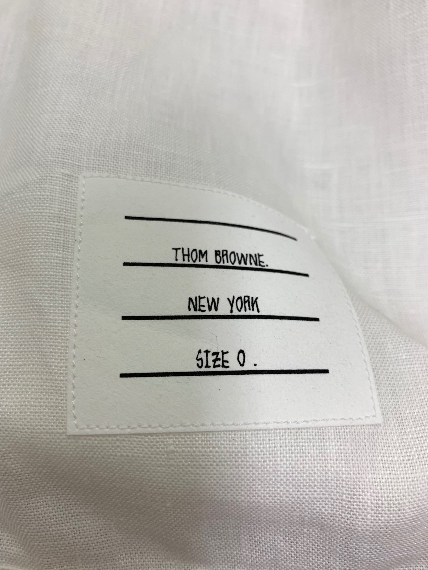 トムブラウン MWS527F-08080-100 リネンシャツ 0 ホワイト ドローコード ITBMZMBSCC30