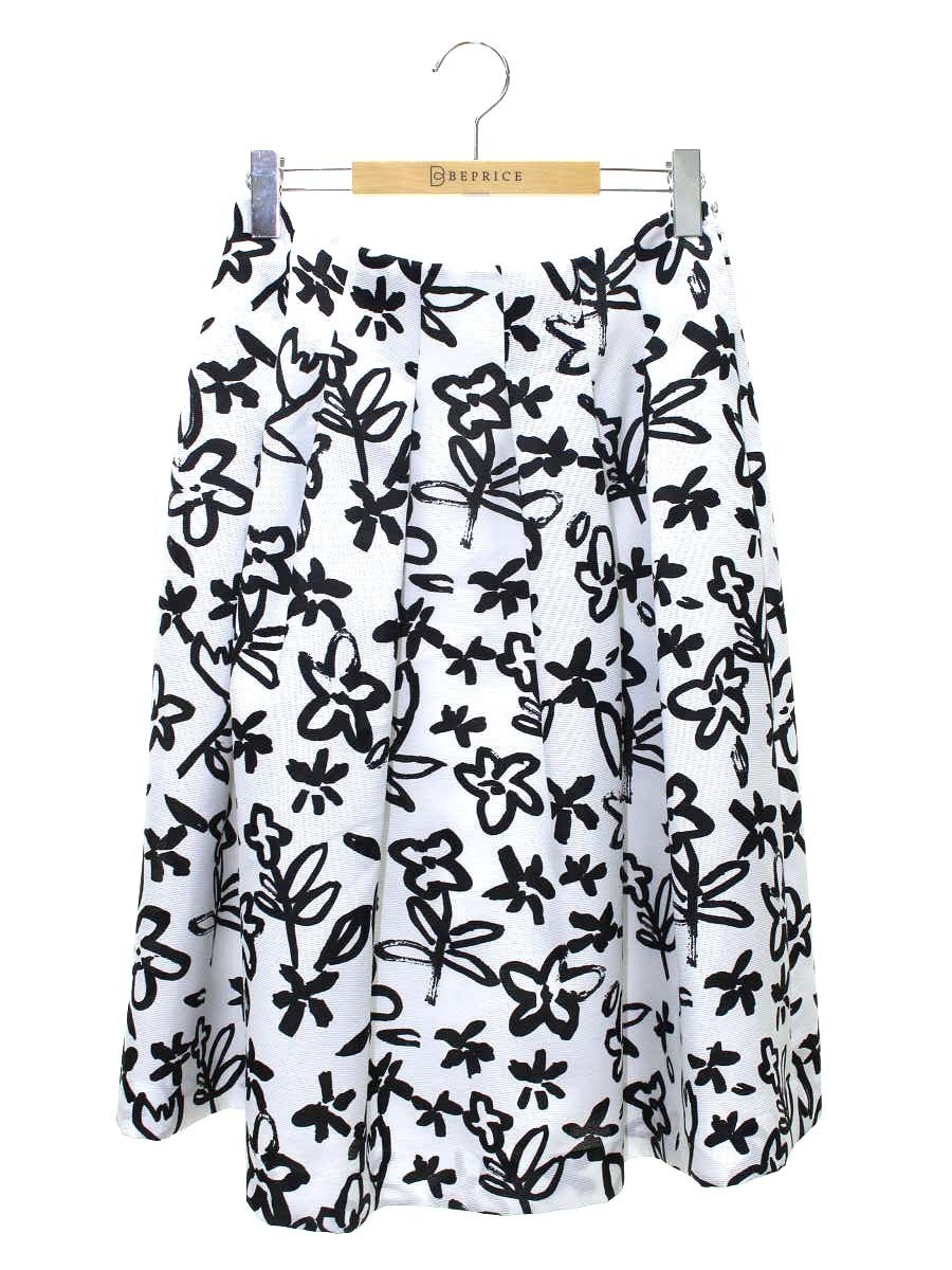 エムズグレイシー 517339 スカート 40 ホワイト フラワーモチーフ 総柄 ITC018WMJ0F4