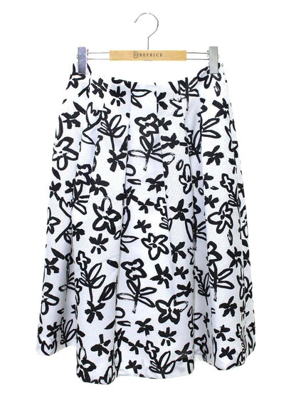 エムズグレイシー 517339 スカート 40 ホワイト フラワーモチーフ 総柄 ITC018WMJ0F4