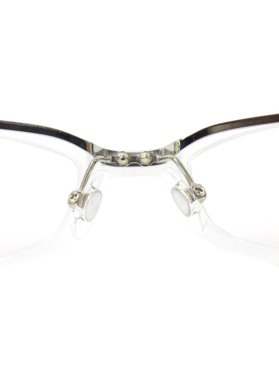 ハマモト HT-048 メガネ ホワイト/シルバー コンビフレーム フルリム オーバル（楕円） IT9L896EJQDE