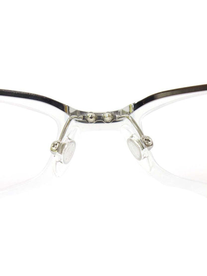 ハマモト HT-048 メガネ ホワイト/シルバー コンビフレーム フルリム オーバル（楕円） IT9L896EJQDE