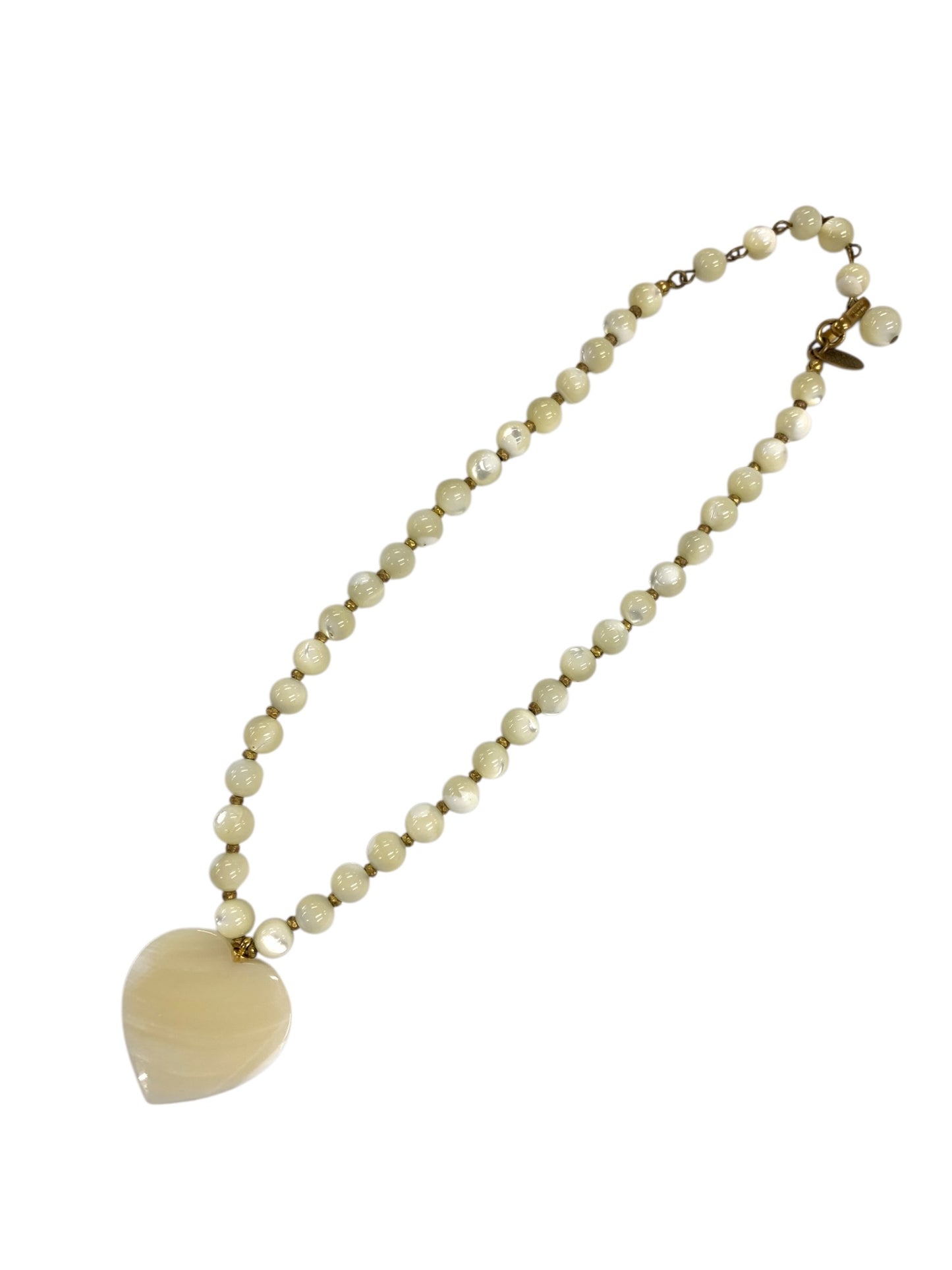 ミリアムハスケル ネックレス ホワイト ハート フェイクパール ヴィンテージ ITASDOFDXVMK