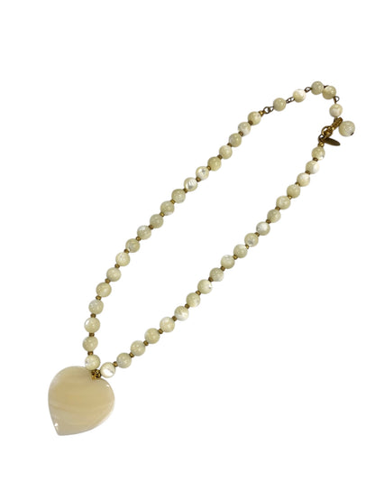 ミリアムハスケル ネックレス ホワイト ハート フェイクパール ヴィンテージ ITASDOFDXVMK