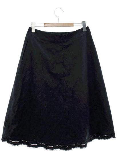 エムズグレイシー 317333 スカート 40 ネイビー リボン カットワーク ITUKRSZQ7QX4