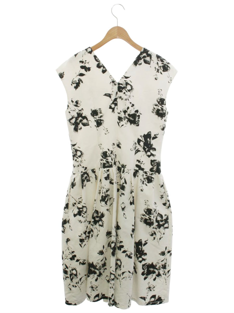 セルフォード CWF0202052 ワンピース 38 ホワイト Vネック フラワーモチーフ タックフレア ITMWYX5P6J1C 【SALE】