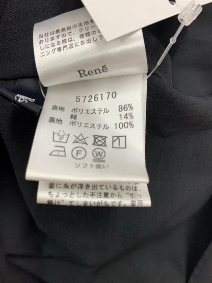 ルネ basic 5726170 ワンピース 36 ネイビー フラワーモチーフ エンボス ITO9ZKC6030G