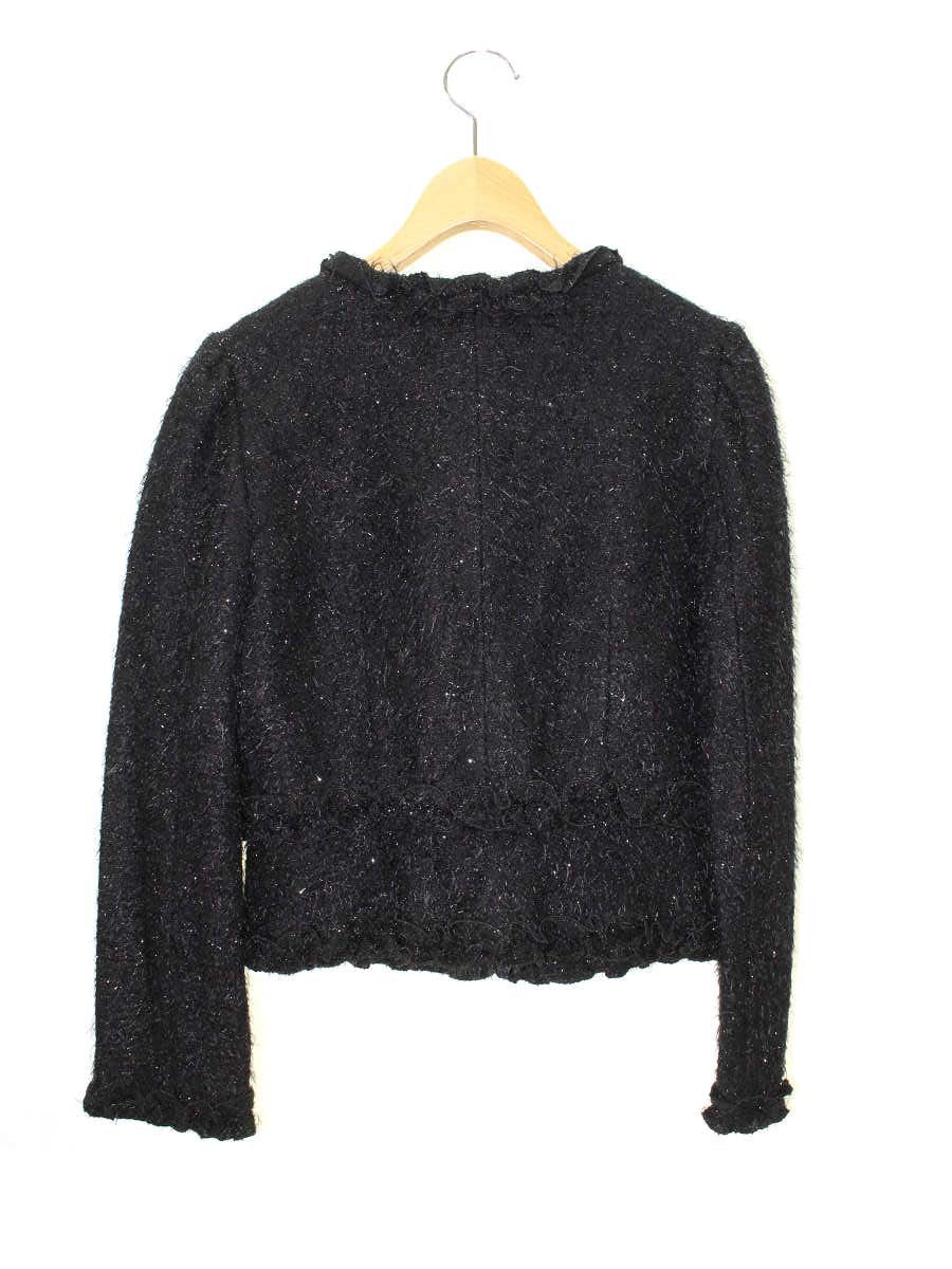 エムズグレイシー 124709 ジャケット 38 ブラック ラメ ツイード ジャケット IT8859QD8Z02