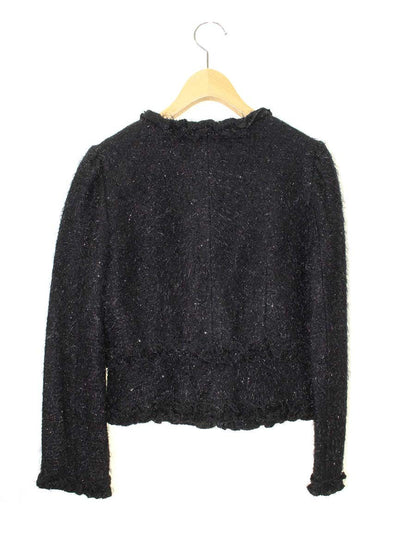 エムズグレイシー 124709 ジャケット 38 ブラック ラメ ツイード ジャケット IT8859QD8Z02