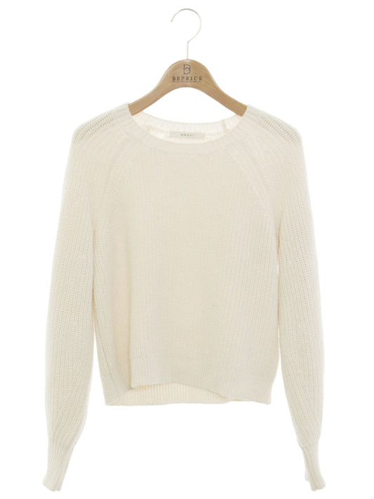 アナイ ブライトリリヤーン片畦パフスリーブ プルオーバー 102218-16-360-04-380 38 アイボリー ITYF4ZNUSR5K