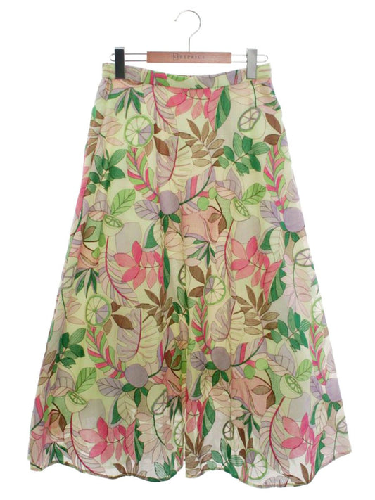 グレースコンチネンタル 0124221037-00 スカート 38 マルチカラー フルーツモチーフ 刺繍 フレア IT4DWJ8VONYE