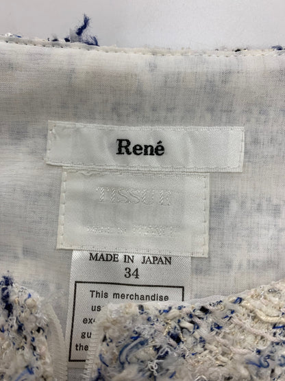 ルネ 6616220 ワンピース 34 ホワイト TISSUE ツイード IT8OKTYNB320