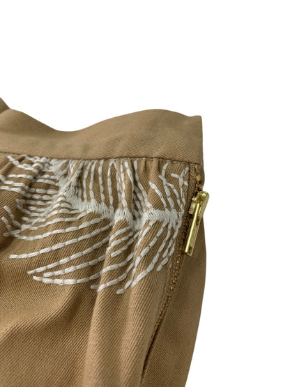 セブンテンバイミホカワヒト 4A301 スカート M ベージュ フェザー 羽モチーフ 刺繍 フレア IT4V1YA4LOF8