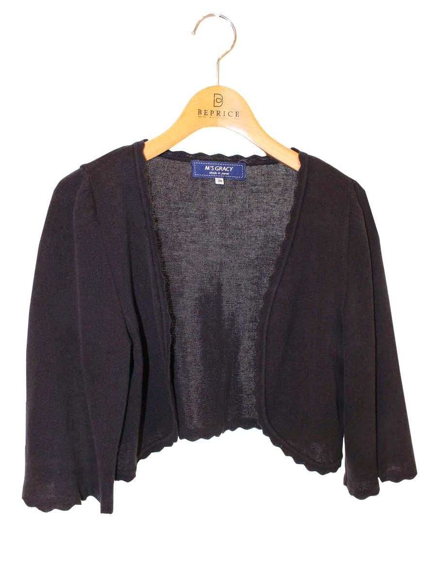エムズグレイシー Scallop Bolero  918315 ボレロ 38 ブラック ITQYJL5JM18I
