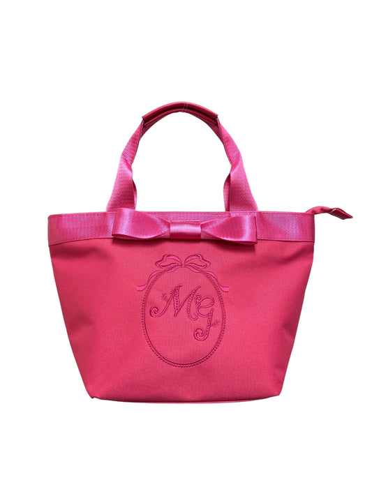 エムズグレイシー 394528 トートバッグ ピンク リボン ロゴ刺繍 IT6VM4JCSBV2