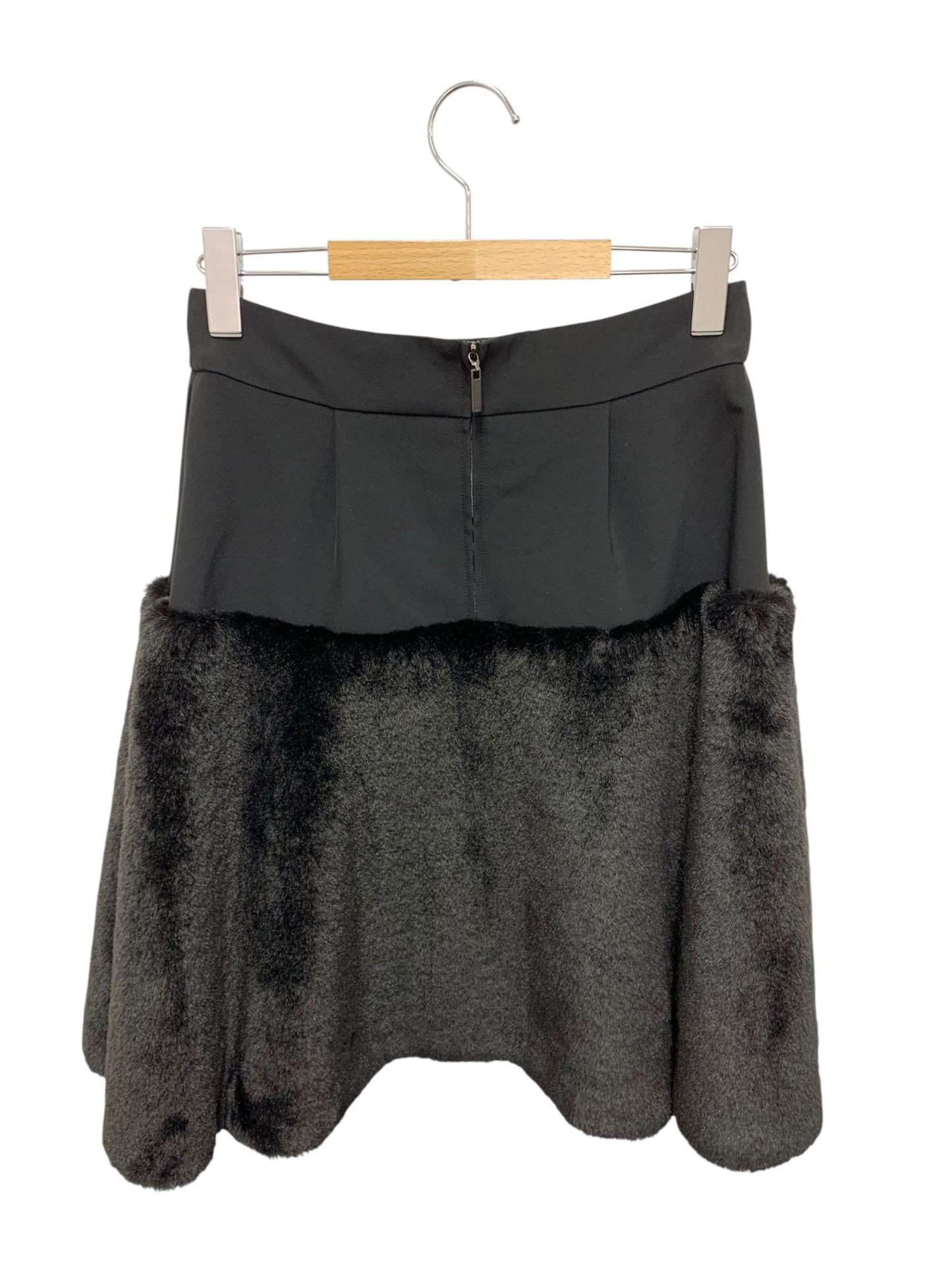 デイジーリンforフォクシー Love Fur Fla ラブファーフレア 06056 スカート 38 ブラック フェイクファー ITOKKZYJ7FQ8