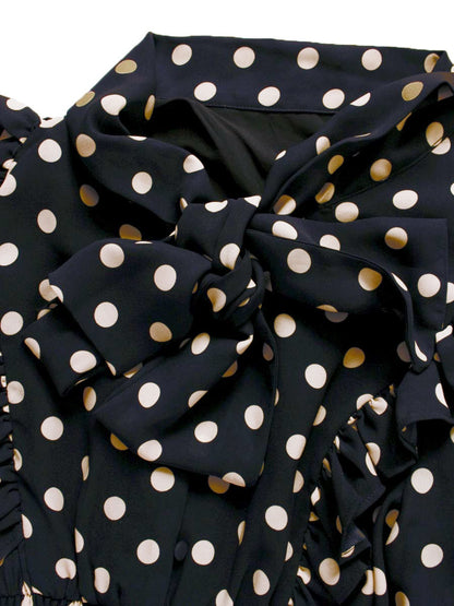 フェンネル 561036P ワンピース M ネイビー ドット ボウタイ ITT6LUB1ZZ0G