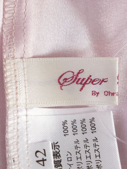 スーパービューティー スカート 42 ピンク 花柄レース リボン付き ITVINQNY6K5Y