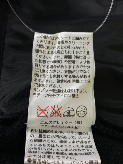 エムズグレイシー 628609 ジャケット 38 ブラック カメリアWジップ ニット ナイロン ITB7RFXP5IKO