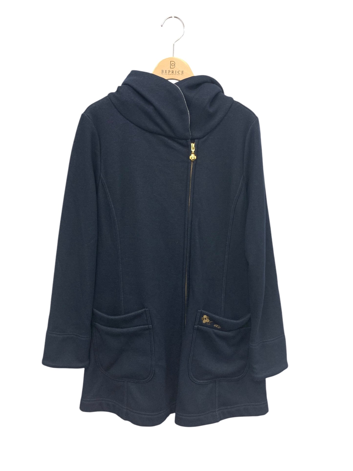 エムズグレイシー 914519 アウター 38 ネイビー フード 花 ITEBDK5RO8AS