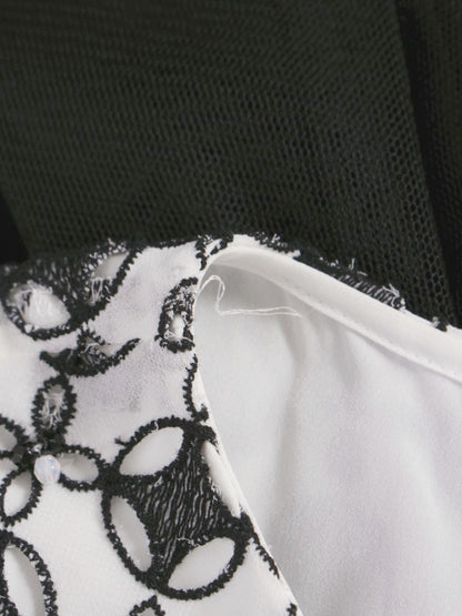 トッカ COPTOHM0340 ワンピース 0 ホワイト/ブラック カットワークフラワー 切替 チュール ITMOKNQWD4VI 【SALE】