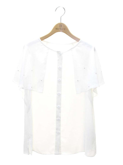 ルネ 6831040 ブラウス 34 ホワイト ビジュー パール ITSCHCQ68NI8