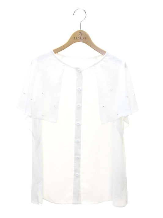 ルネ 6831040 ブラウス 34 ホワイト ビジュー パール ITSCHCQ68NI8