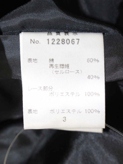 ギャラリービスコンティ 1228067 ワンピース 3 ブラック デニム リボン 花 刺繍 ITX1CD0S0IIO