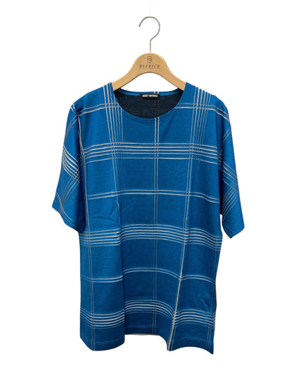 イッセイミヤケメン ME11JK026 Tシャツ 2 ブルー ラウンドネック チェック 21SS IT6B1UGCFYQI