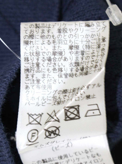 エムズグレイシー 818337 カーディガン 40 ネイビー パール リボン ITGYAO62N5XC