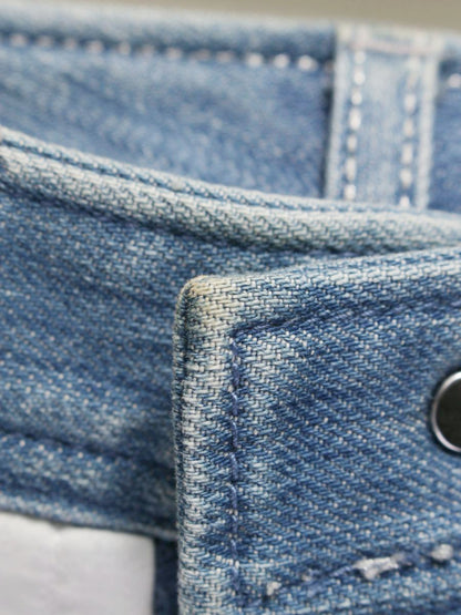 トゥービーシック W5R13-164-26 デニムパンツ 40 ブルー クロップド フリル IT36B84D8O1O