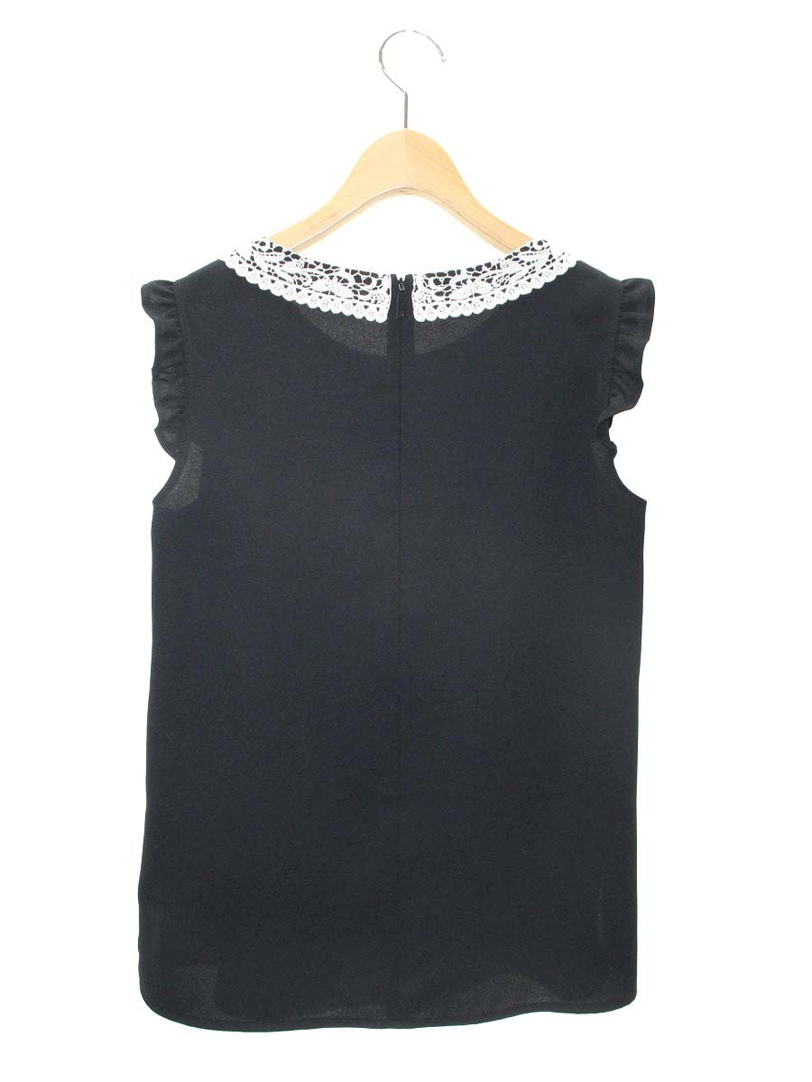 ルネ 5031010A ブラウス 34 ブラック レース フリル ITU12THYIEWW