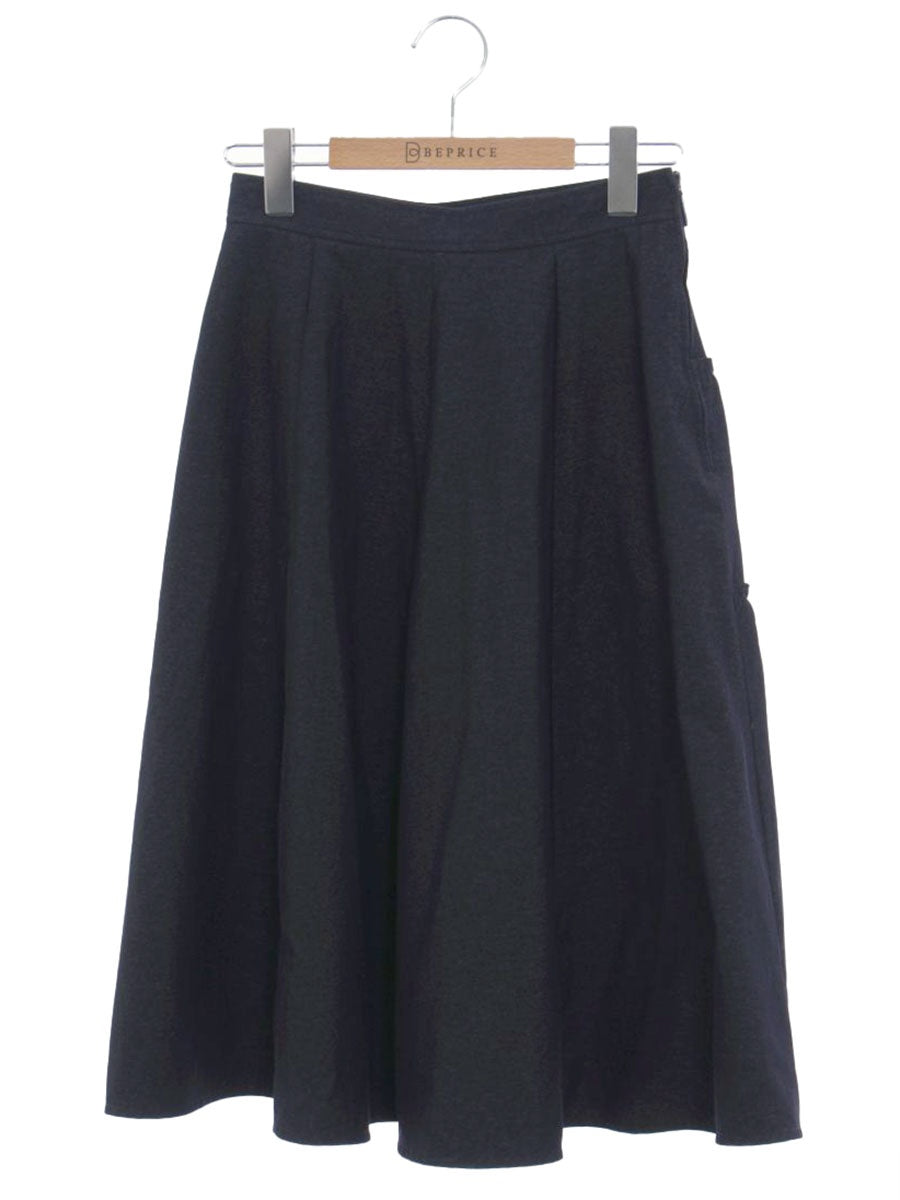 ルネ basic 5924070 スカート 34 ネイビー デニム風 ティアード ITCSTSGY4HRW