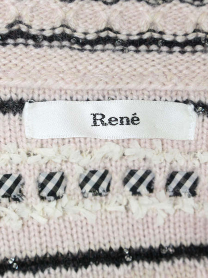 ルネ 6132320 ジャケット 36 ピンク ニット ツイード IT0OGTT0QLRC