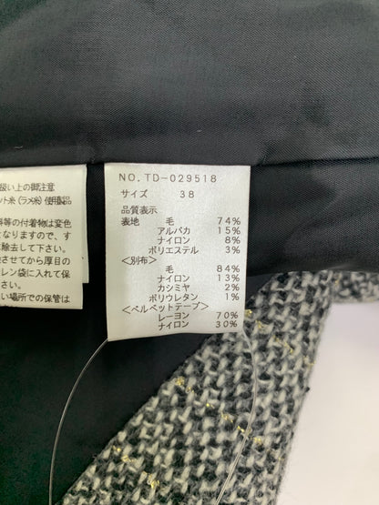 エムズグレイシー 029518 コート 38 グレー ウール混 ITQF86J3F5ZC