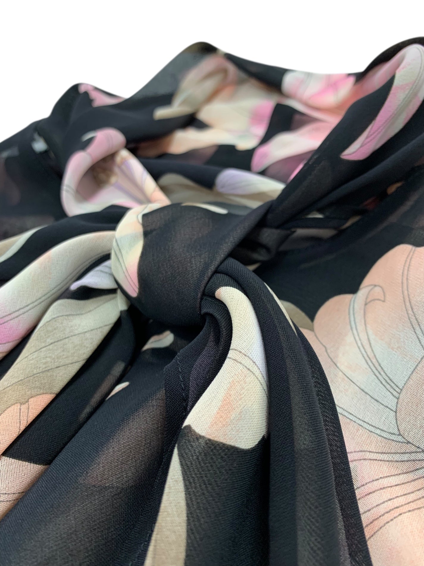 レオナールファッション 0149206 42 ブラック フラワープリント ボウタイブラウス ITLQKNU75P4E